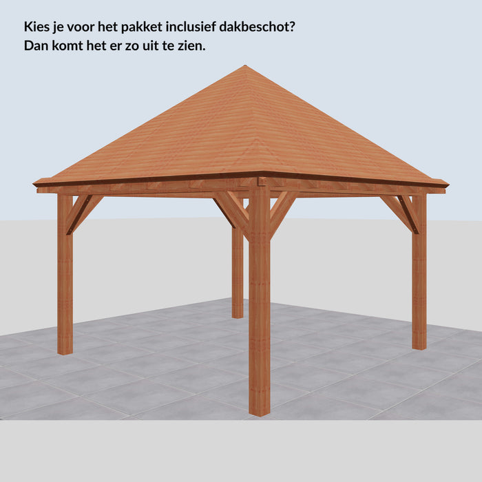 Douglas Schilddak - 370x370cm - Volledig op Maat - inclusief dakbeschot