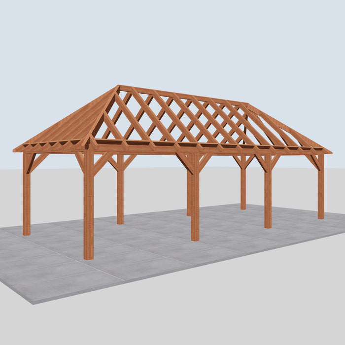Douglas Schilddak - 890x370cm - Volledig op Maat - linkerzijaanzicht