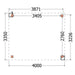 Buitenverblijf Verona - 400x335cm - Rechts - Volledig op Maat - plattegrond