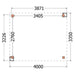 Buitenverblijf Verona - 400x335cm - Links - Volledig op Maat - plattegrond