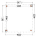 Buitenverblijf Verona - 400x400cm - Links - Volledig op Maat - plattegrond