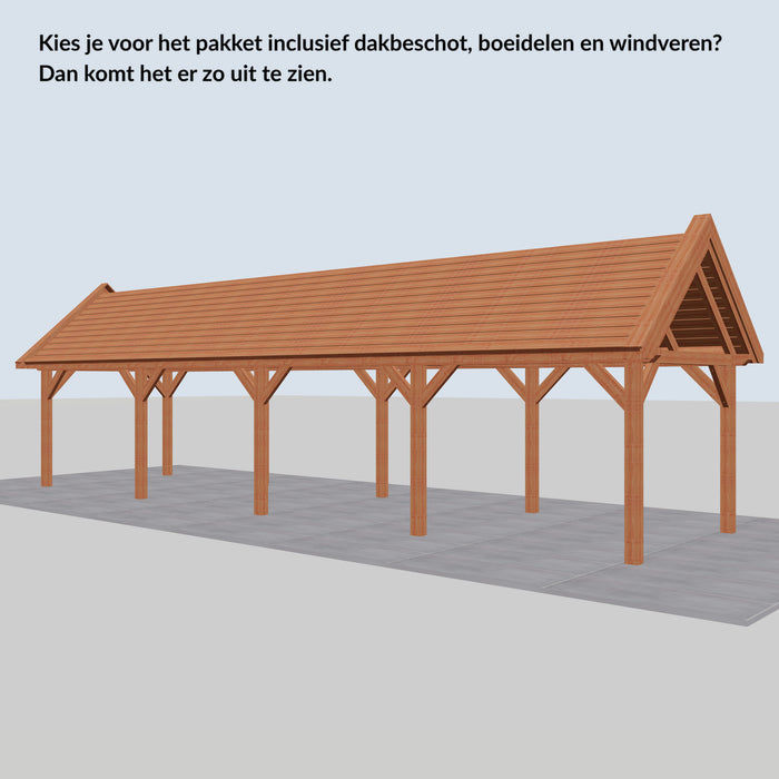 Douglas Zadeldak Landelijk Classic - 1220x305cm - Volledig op Maat - inclusief dakbeschot, boeidelen en windveren