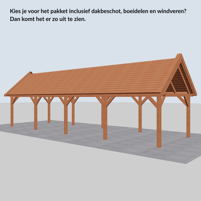Douglas Zadeldak Landelijk Classic - 1220x370cm - Volledig op Maat - inclusief dakbeschot, boeidelen en windveren