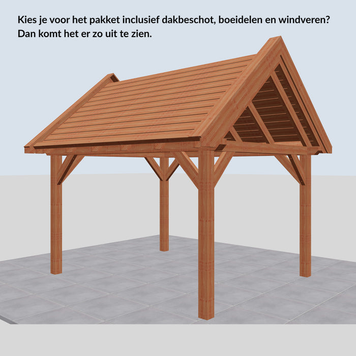 Douglas Zadeldak Landelijk Classic - 410x305cm - Volledig op Maat - inclusief dakbeschot, boeidelen en windveren
