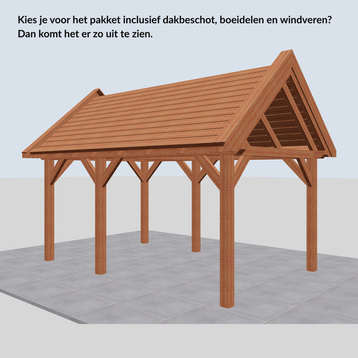 Douglas Zadeldak Landelijk Classic - 525x305cm - Volledig op Maat - inclusief dakbeschot, boeidelen en windveren