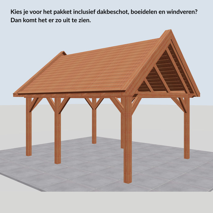 Douglas Zadeldak Landelijk Classic - 525x370cm - Volledig op Maat - inclusief dakbeschot, boeidelen en windveren