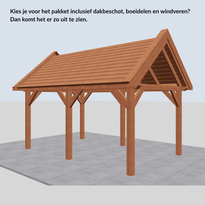 Douglas Zadeldak Landelijk Classic - 530x305cm - Volledig op Maat - inclusief dakbeschot, boeidelen en windveren