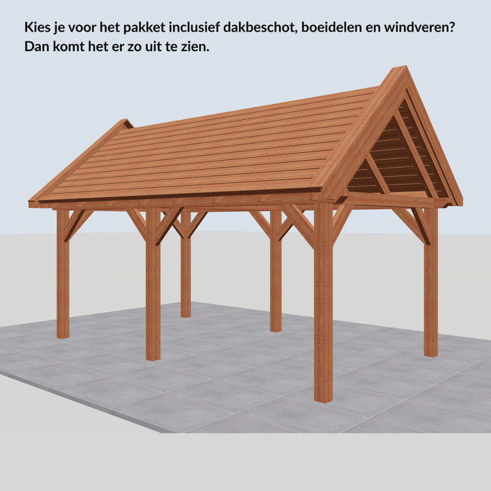 Douglas Zadeldak Landelijk Classic - 585x305cm - Volledig op Maat - inclusief dakbeschot, boeidelen en windveren
