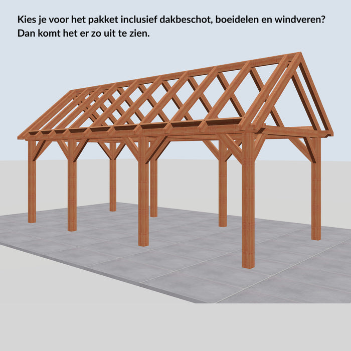 Douglas Zadeldak Landelijk Classic - 710x305cm - Volledig op Maat - inclusief dakbeschot, boeidelen en windveren