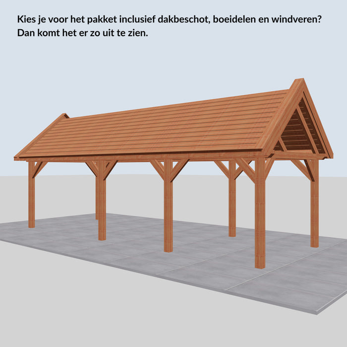 Douglas Zadeldak Landelijk Classic - 885x305cm - Volledig op Maat - inclusief dakbeschot, boeidelen en windveren
