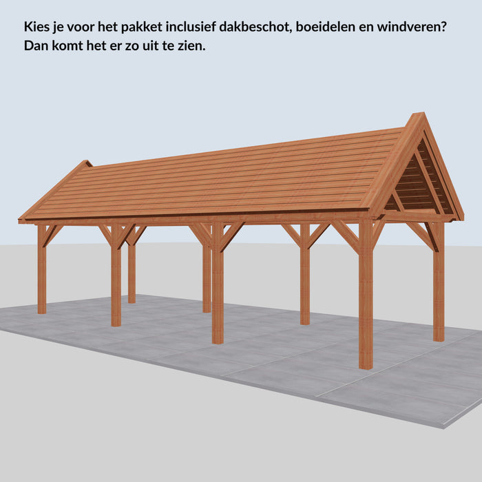 Douglas Zadeldak Landelijk Classic - 930x305cm - Volledig op Maat - inclusief dakbeschot, boeidelen en windveren
