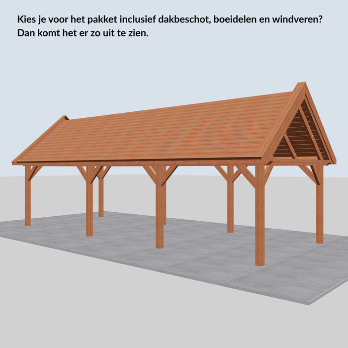 Douglas Zadeldak Landelijk Classic - 990x370cm - Volledig op Maat - inclusief dakbeschot, boeidelen en windveren