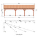 Douglas Zadeldak Klassiek Classic - 1000x305cm - technische tekening 1