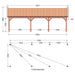Douglas Zadeldak Klassiek Classic - 1000x370cm - technische tekening 1