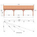 Douglas Zadeldak Klassiek Classic - 1125x370cm - technische tekening 1