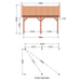 Douglas Zadeldak Klassiek Classic - 535x370cm - technische tekening 1