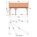 Douglas Zadeldak Klassiek Classic - 595x370cm - technische tekening 1