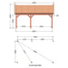Douglas Zadeldak Klassiek Classic - 655x370cm - technische tekening 1