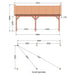 Douglas Zadeldak Klassiek Classic - 705x370cm - technische tekening 1