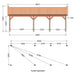 Douglas Zadeldak Klassiek Classic - 890x305cm - technische tekening 1