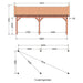 Douglas Zadeldak Klassiek - 705x305cm - technische tekening 1