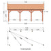 Douglas Zadeldak Klassiek Zwart - 775x305cm - technische tekening 1