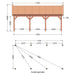 Douglas Zadeldak Klassiek Zwart - 775x370cm - technische tekening 1