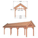 Douglas Zadeldak Klassiek Classic - 1000x305cm - technische tekening 2
