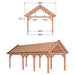 Douglas Zadeldak Klassiek Classic - 890x370cm - technische tekening 2