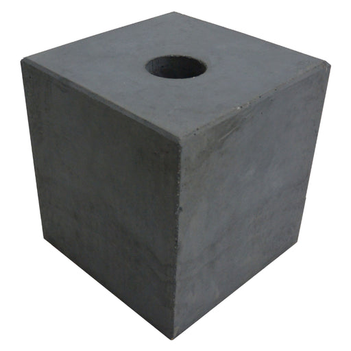antraciet kleurige betonpoer 20x20cm met een doorlopend gat