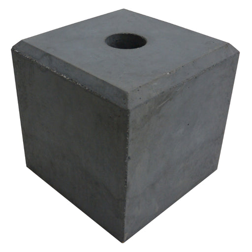 antraciet kleurige betonpoer 22x22cm met een doorlopend gat