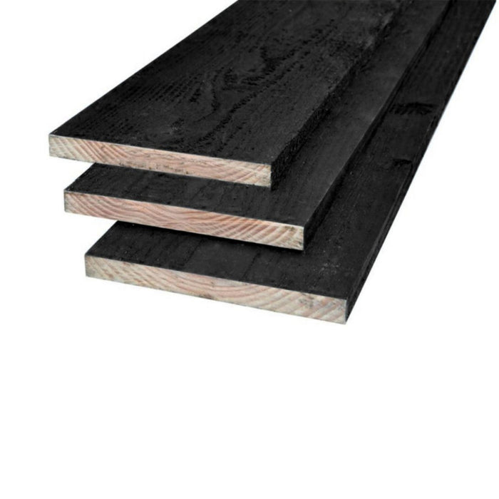 Omhoog Kelder Post Douglas Planken 22x200mm Zwart - Hout gemak