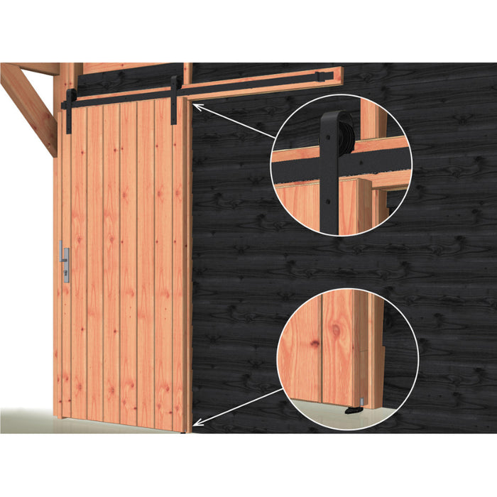 SANKEYTEW 6.6FT/201CM Schuifdeur Kit,Enkele Houten Schuur Deur SANKEYTEW 6.6FT/201CM Schuifdeur Kit,Enkele Houten Schuur Deur